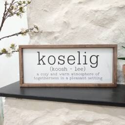 Koselig Sign Norwegian Gift Scandinavian Home Decor Style Norge Wall Art Anthropologie Viking Norway Kos Nordic Cultural Painting Definition - thumbnail 2