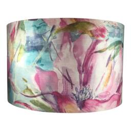 Handmade Drum Lampshade, Fabric Design Lamp, Multicolor Voyage Maison Designer Dusky Bloom - thumbnail 1