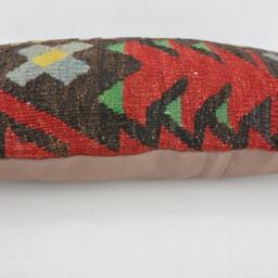 "Kilim Pillow, Wool Kilim Cousin From Anatolia , 30x60 cm, 12""x24" - thumbnail 3