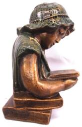 Victorian Girl Reading Book Statue Vintage Sculpture - thumbnail 3
