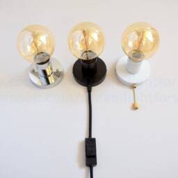 Minimalist Sconce/Ceiling Light Fixture Wall Plug in Sconce Black Simple Light With Switch - thumbnail 2