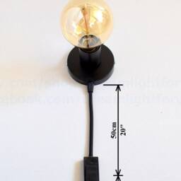 Minimalist Sconce/Ceiling Light Fixture Wall Plug in Sconce Black Simple Light With Switch - thumbnail 3