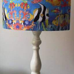 Fish Aquarium Lampshade Sepia Vintage Style Light Shade - thumbnail 3