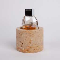 Natural Beige Travertine Candleholder Cylinder Stone Decor - thumbnail 4
