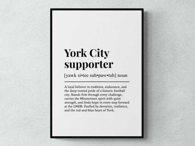York City Supporter Funny Definition Sport Football Gift Wall Art Print - image 1