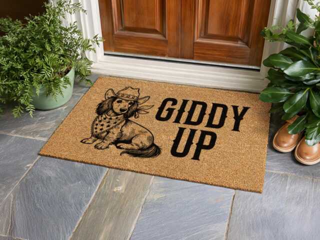 Funny Pet Welcome Rug - Western Style Gift Durable Natural Coir Door D??cor - image 1