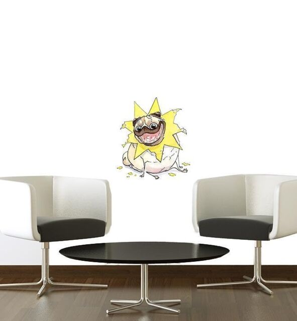 You Are My Sunshine Pug Wall Sticker Decal - Dogs & Pets Stickers, Art, Decals, Kids Animals Decals