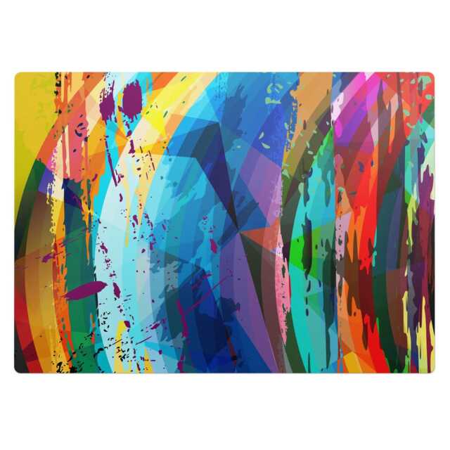 Abstract Mosaic Desk Chair Mat, Multicolor Computer Office Abstraction Gaming Floor Protector - image 1