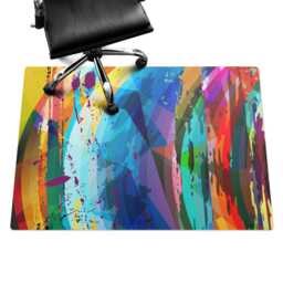 Abstract Mosaic Desk Chair Mat, Multicolor Computer Office Abstraction Gaming Floor Protector - thumbnail 2