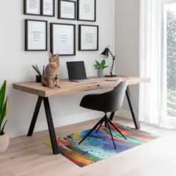 Abstract Mosaic Desk Chair Mat, Multicolor Computer Office Abstraction Gaming Floor Protector - thumbnail 3