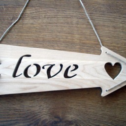 Wood Love Arrow Sign, Wooden Sign, House Home Decor, Handcrafted Wall Art - thumbnail 2