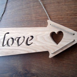 Wood Love Arrow Sign, Wooden Sign, House Home Decor, Handcrafted Wall Art - thumbnail 3