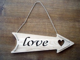 Wood Love Arrow Sign, Wooden Sign, House Home Decor, Handcrafted Wall Art - thumbnail 1