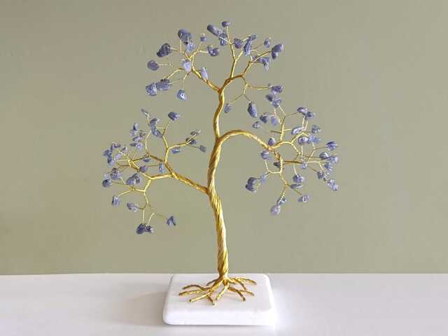 December Birthstone Gift, 24Th Anniversary Tanzanite Gemstone Tree - image 1