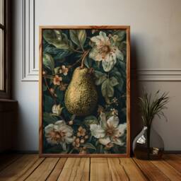 William Morris Avocado Floral Poster Dark Academia Art Print - thumbnail 2