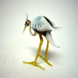 Glass Heron Bird Sculpture, Animals Glass, Art Blown Sculpture Made Of Glass, Ein Reiher - thumbnail 2