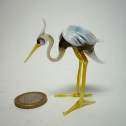 Glass Heron Bird Sculpture, Animals Glass, Art Blown Sculpture Made Of Glass, Ein Reiher - thumbnail 4
