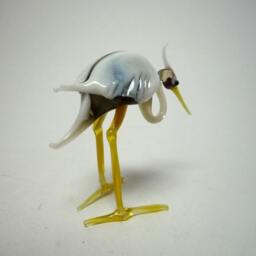 Glass Heron Bird Sculpture, Animals Glass, Art Blown Sculpture Made Of Glass, Ein Reiher - thumbnail 3