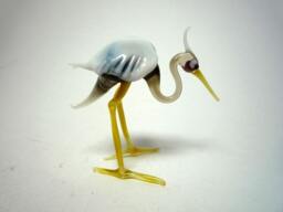 Glass Heron Bird Sculpture, Animals Glass, Art Blown Sculpture Made Of Glass, Ein Reiher
