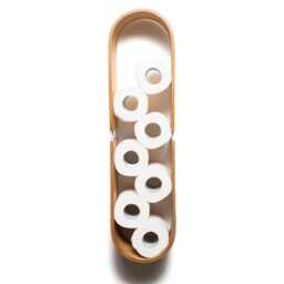 Wood Toilet Paper Holder Wall Mount For Multiple Rolls Oval, Spare Tp Roll Shelving, Floating Display Shelf, Hanging Shelves Tissue - thumbnail 1