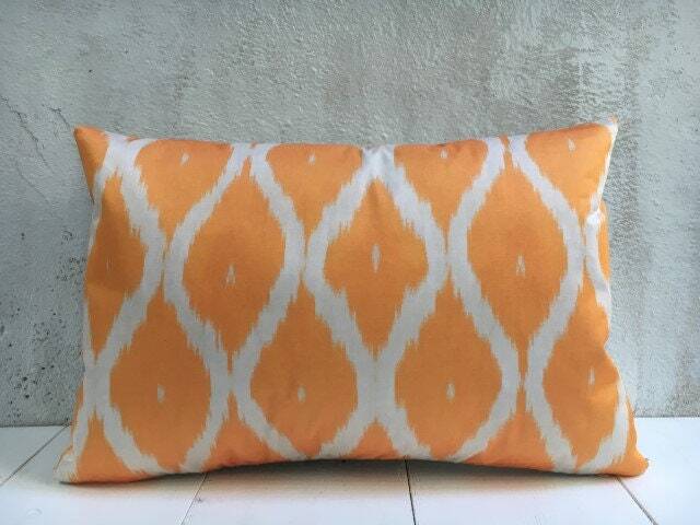 Silk Ikat Lumbar Pillow Cover Handwoven Accent Pillow, 16x24 - image 1