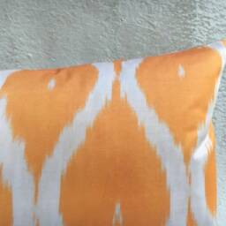 Silk Ikat Lumbar Pillow Cover Handwoven Accent Pillow, 16x24 - thumbnail 3