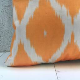 Silk Ikat Lumbar Pillow Cover Handwoven Accent Pillow, 16x24 - thumbnail 4