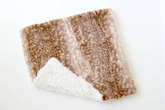 Dream Lovie. Security Blanket. Personalized Lovey. Faux Fur Fawn. Mini Baby Minky Shower Gift - image 1