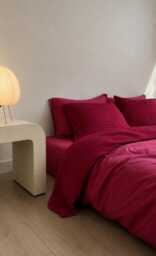 Raspberry Waffle 100% Cotton Duvet Cover Set
