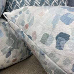 "John Lewis & Partners Dapple Fabric French Blue Abstract Cushion Cover, 12"" X 20" - thumbnail 3