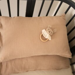 Warm Beige Muslin Cotton Bedding Set Vintage Style - thumbnail 3