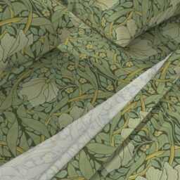 Green Vines Sheets - Pimpernel Garden By Peacoquettedesigns Flower Damask Victorian Floral Cotton Sateen Sheet Set Bedding Spoonflower - thumbnail 2