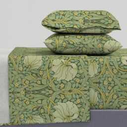 Green Vines Sheets - Pimpernel Garden By Peacoquettedesigns Flower Damask Victorian Floral Cotton Sateen Sheet Set Bedding Spoonflower