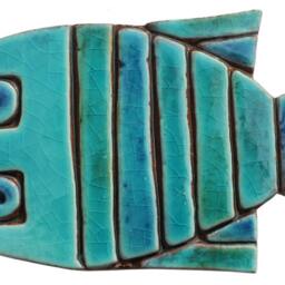 8 Fish Wall Sculpture, Tile Art, Tile, Ceramic Art For Garden Collectible Pieces, Turquoise - thumbnail 2