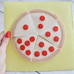 Felt Pizza Quiet Book Page Toddler Counting Activity - thumbnail 4