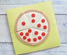 Felt Pizza Quiet Book Page Toddler Counting Activity - thumbnail 1