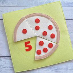 Felt Pizza Quiet Book Page Toddler Counting Activity - thumbnail 2