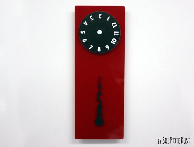 stable Hand, Rotating Numbers - Red Wall Clock - image 1
