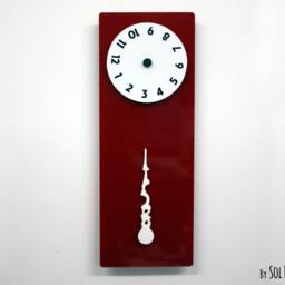 stable Hand, Rotating Numbers - Red Wall Clock - thumbnail 2