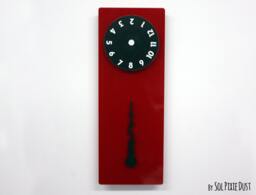 stable Hand, Rotating Numbers - Red Wall Clock - thumbnail 1