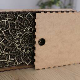 Wooden Mandala Art Decor - Boho Tabletop Accent For Meditation Room, Zen Space & Mindful Home - thumbnail 4