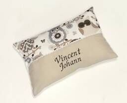 "Name Pillow Baby ""Owl Greta Beige" - thumbnail 1