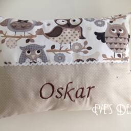 "Name Pillow Baby ""Owl Greta Beige" - thumbnail 2