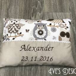 "Name Pillow Baby ""Owl Greta Beige" - thumbnail 3