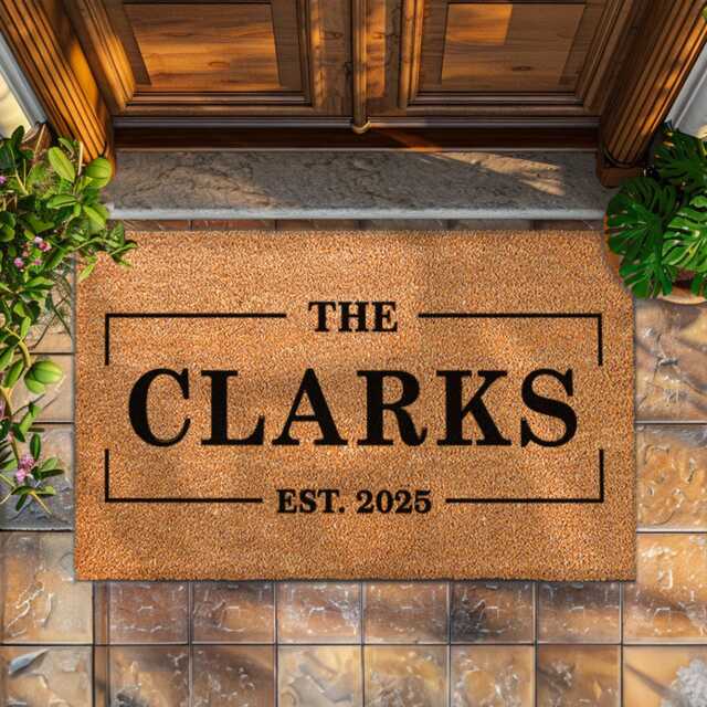 Classic Custom Door Mat With Family Name - Front Rug 3 Sizes Personalized Doormat Anti-Slip Backing - image 1