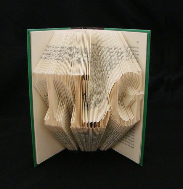 Initials Acronyms 3 Letter Names Words Folded-Book Art Sculpture - image 1