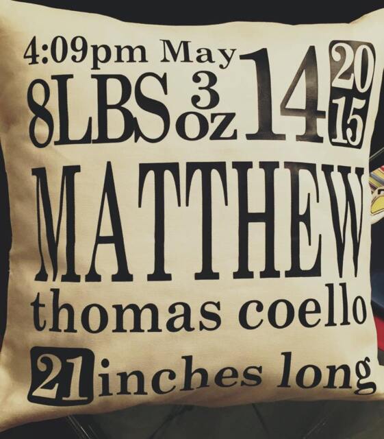 Personalized Birth Announcement Pillow - image 1
