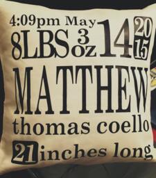Personalized Birth Announcement Pillow - thumbnail 1