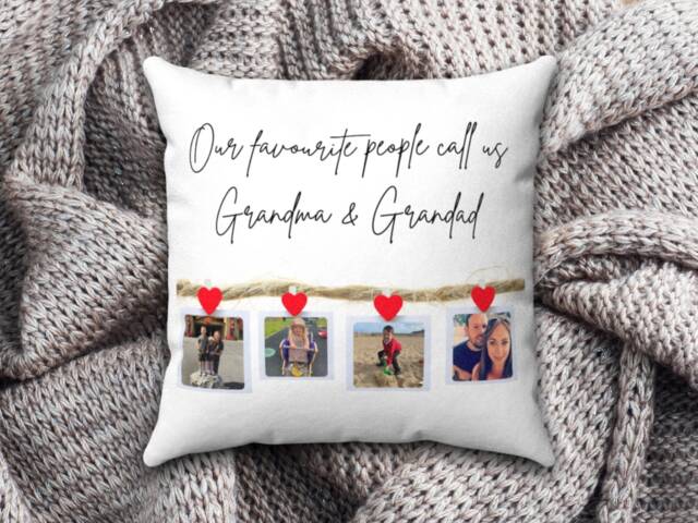 Photo Cushion, Grandparents Christmas Gifts, Gifts For Grandparents, Personalised Photo Cushions, Grandad Gift, Nanny Gift - image 1