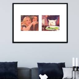 Woman Yelling At Cat Eating Salad Meme, Framed Print, Real Housewives Rhobh Art, Meme Pop Culture Poster Gift - thumbnail 3